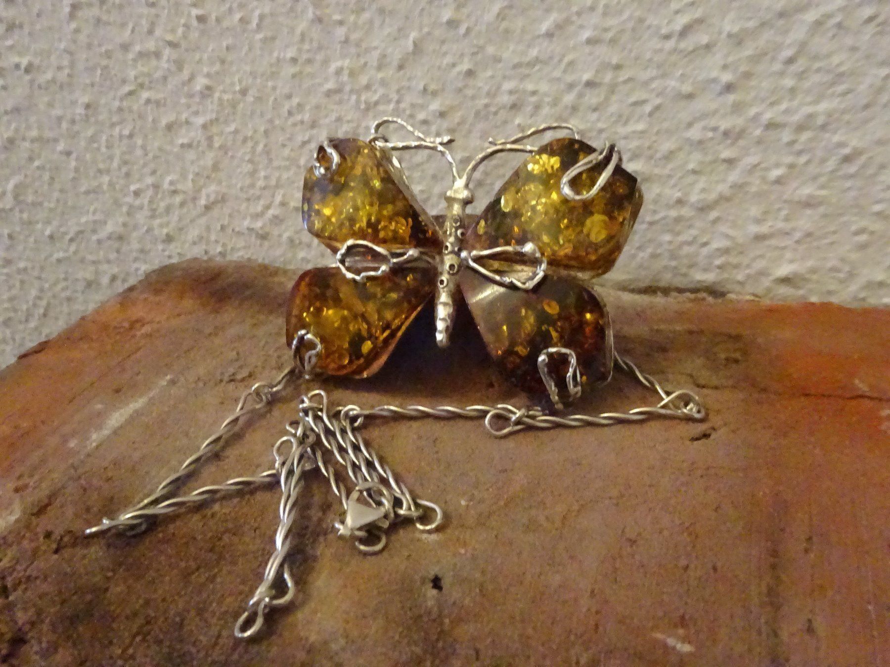 Catenine: Kette Schmetterling Bernstein / 925 S – Usato da Esslingen venduto da FetteSchnecke 1