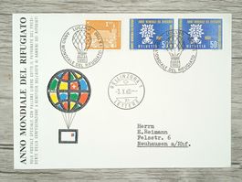 TR13 Enveloppe + Timbre Suisse 1960 Ballon Theme