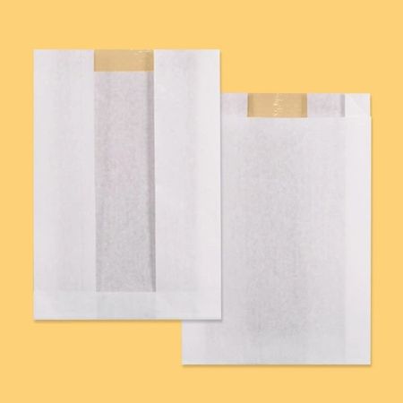 500 weisse Papierbeutel mit Sichtfenster  Grösse: 16+4x23cm