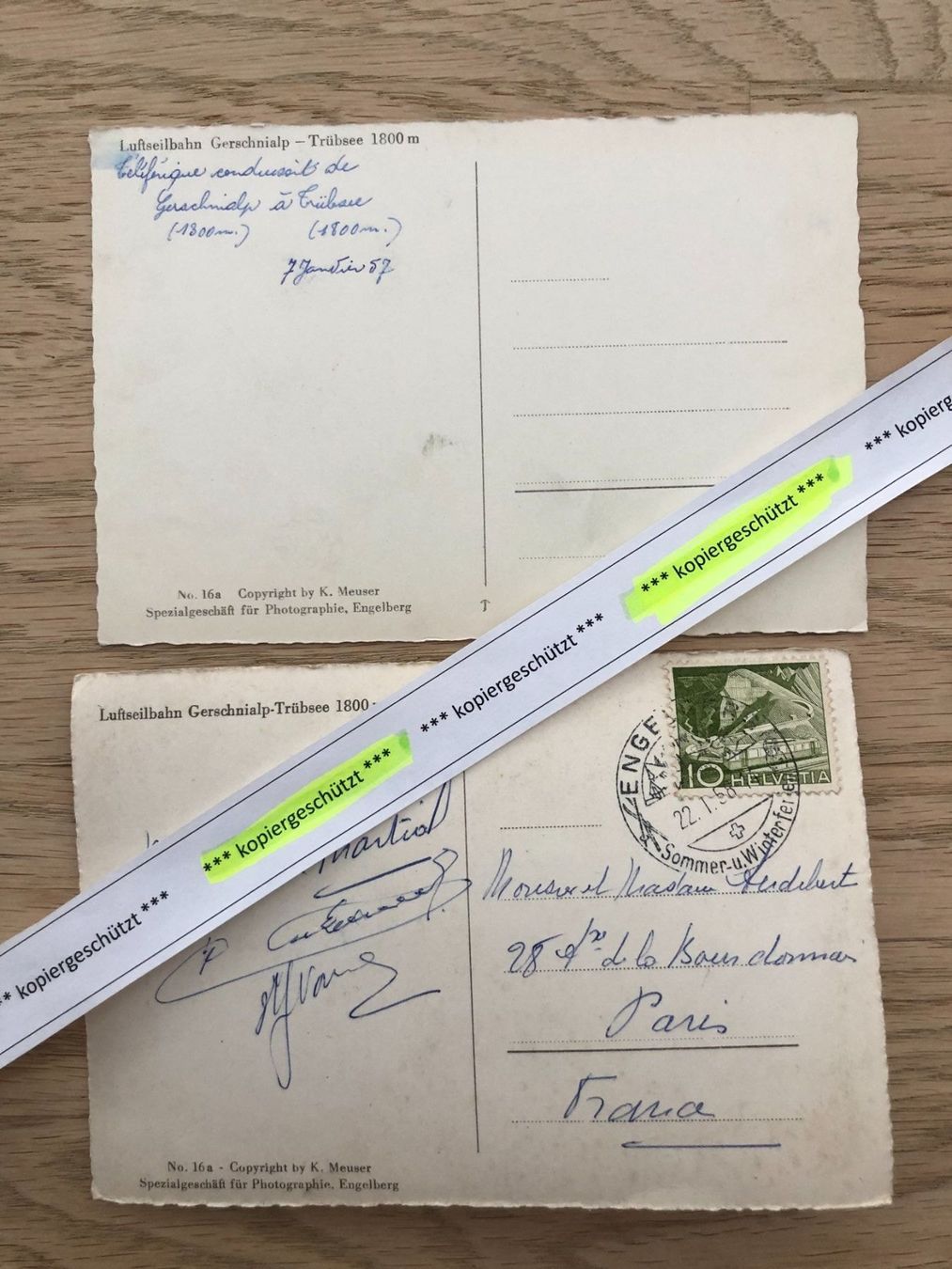 Cartoline postali: Luftseilbahn Gerschnialp Trübsee AK – Usato da Hefenhofen venduto da Bierinder 1