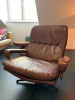 King Chair aus braunem Leder von Strässle