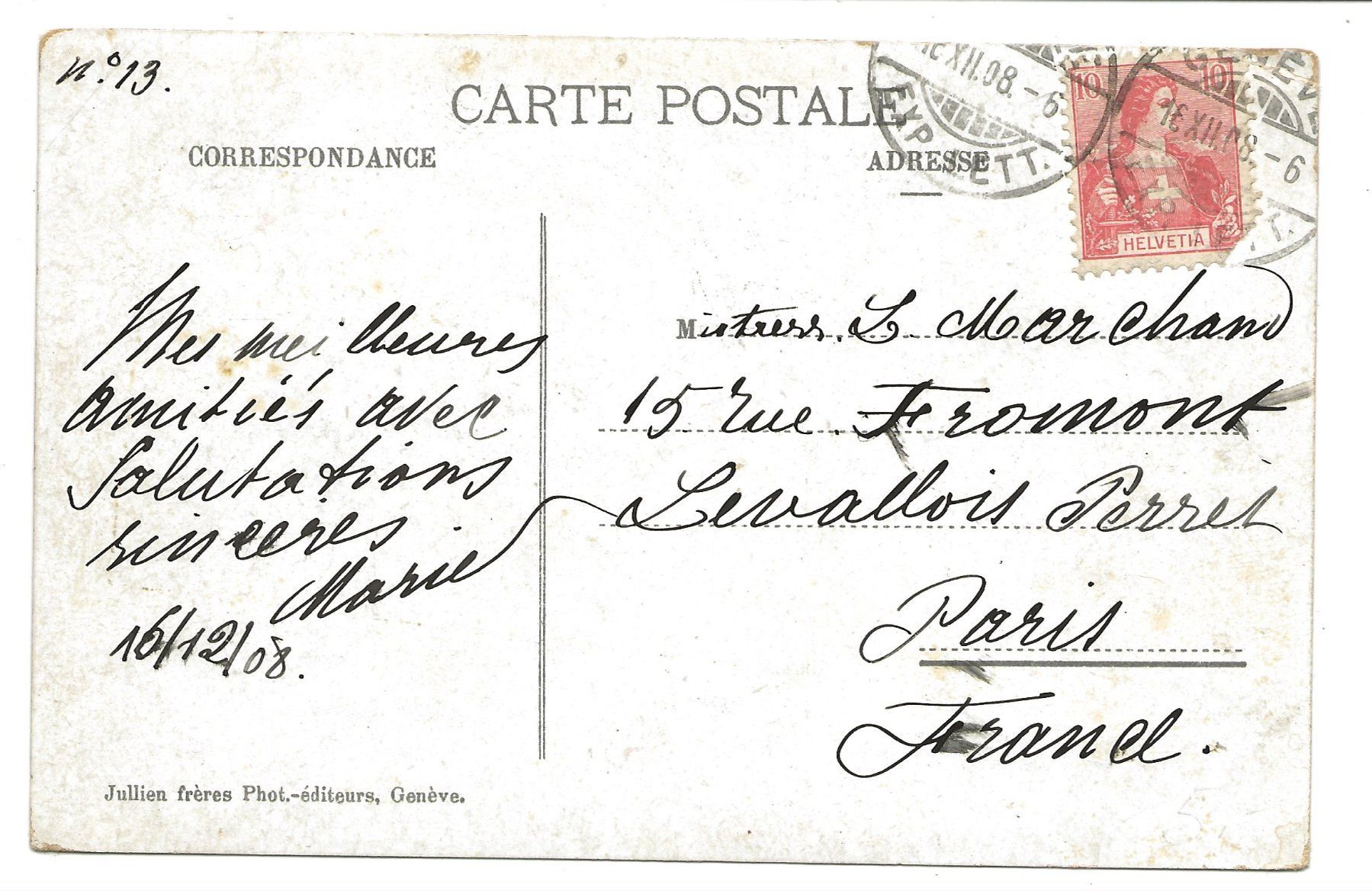 Cartoline postali: Paysage Suisse - Voiture de Poste - Postkutsche - 1908 – Usato da Engelburg venduto da Cartophil 1