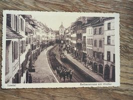 Alte PK / Liestal - Rathausstrasse mit Obertor Gelaufen 1916