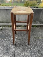Ancien Tabouret Tessinois en Bois et Paille