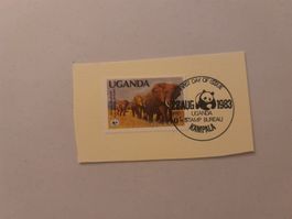Ouganda timbres éléphant wwf