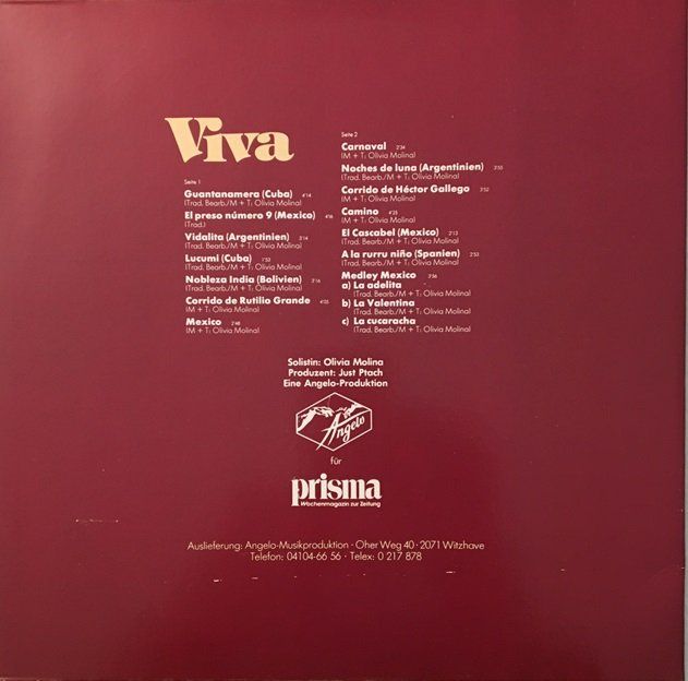 Dischi in vinile: Olivia Molina - Viva (LP) – Usato da Grüningen venduto da azulvinyl 1