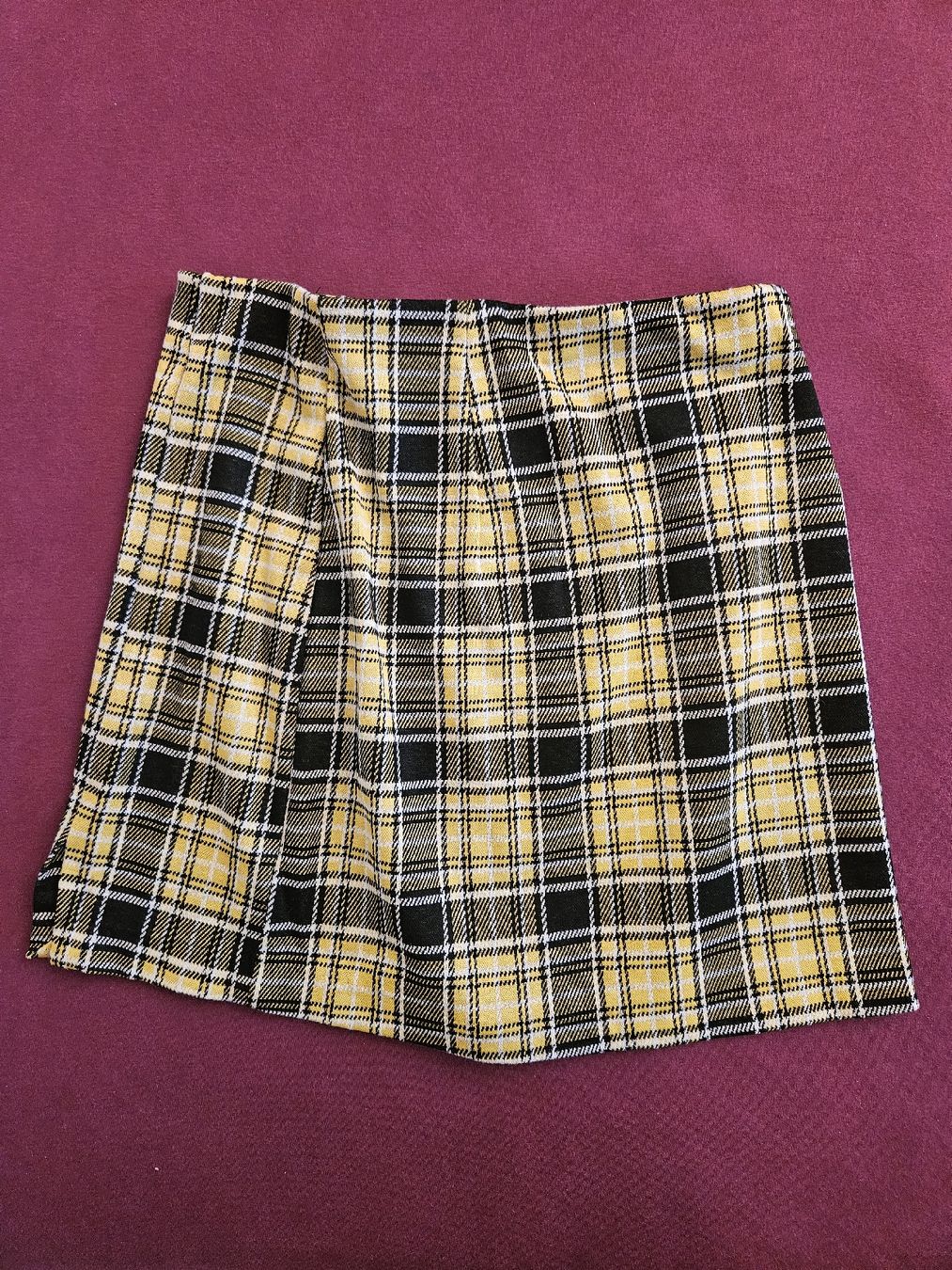 H&M Gonne: H&M Yellow Plaid Mini Skirt - Size S – Nuovo (secondo la descrizione) da Basel venduto da yat_r699 1