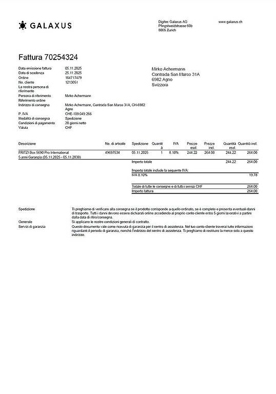 Modem & Router: FRITZ! Box 5690 Pro International – Usato da Agno venduto da mirko.achermann 3