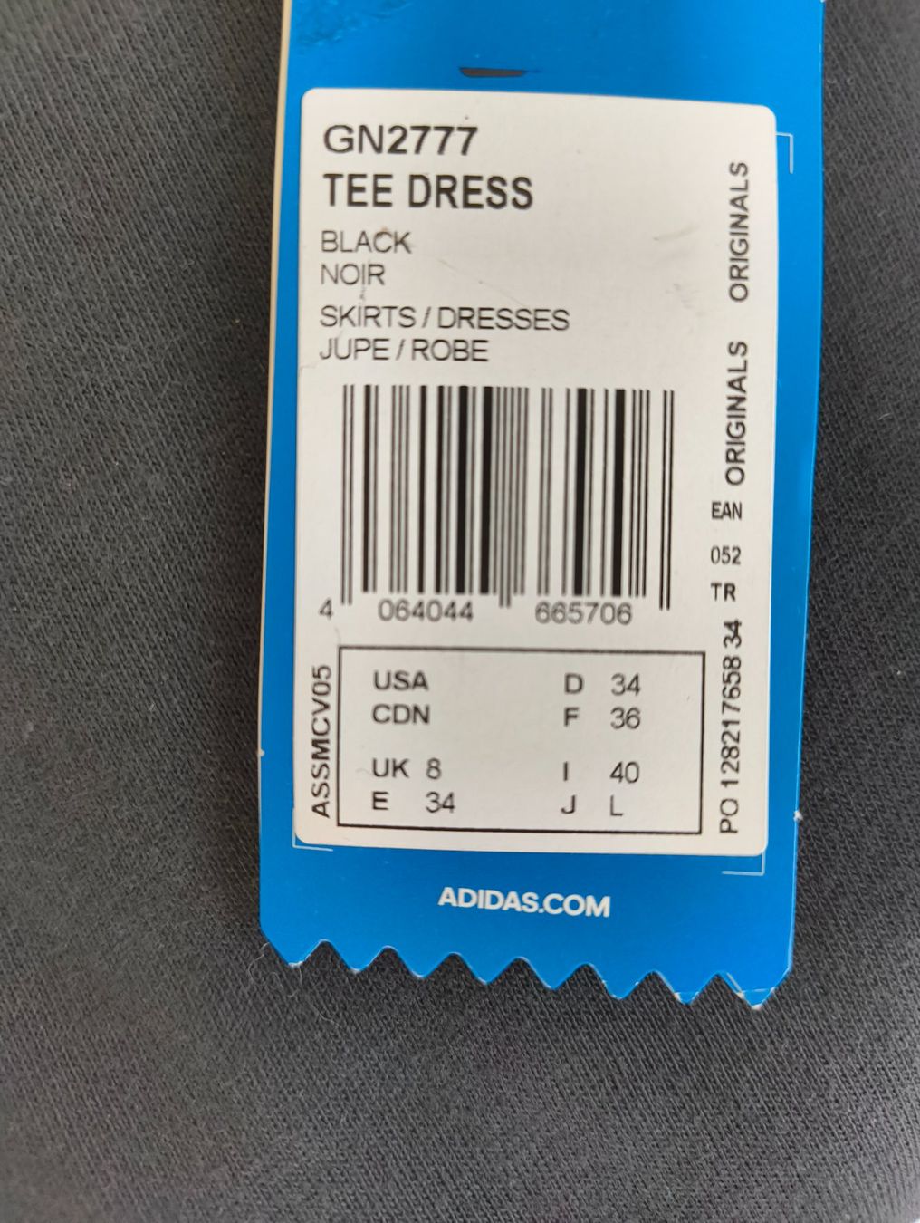 Adidas T-shirt: Adidas Tee Kleid, Schwarz, Gr. 34 – Nuovo e nell'imballaggio originale da Uitikon Waldegg venduto da PJLS1 3