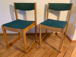 2x Midcentury Stapelstühle, Design C.-E. Ekström, Schweden