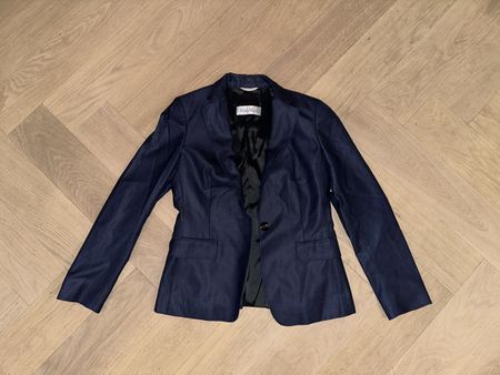 MAX MARA - blazer bleu foncé mélange laine soie - taille 38