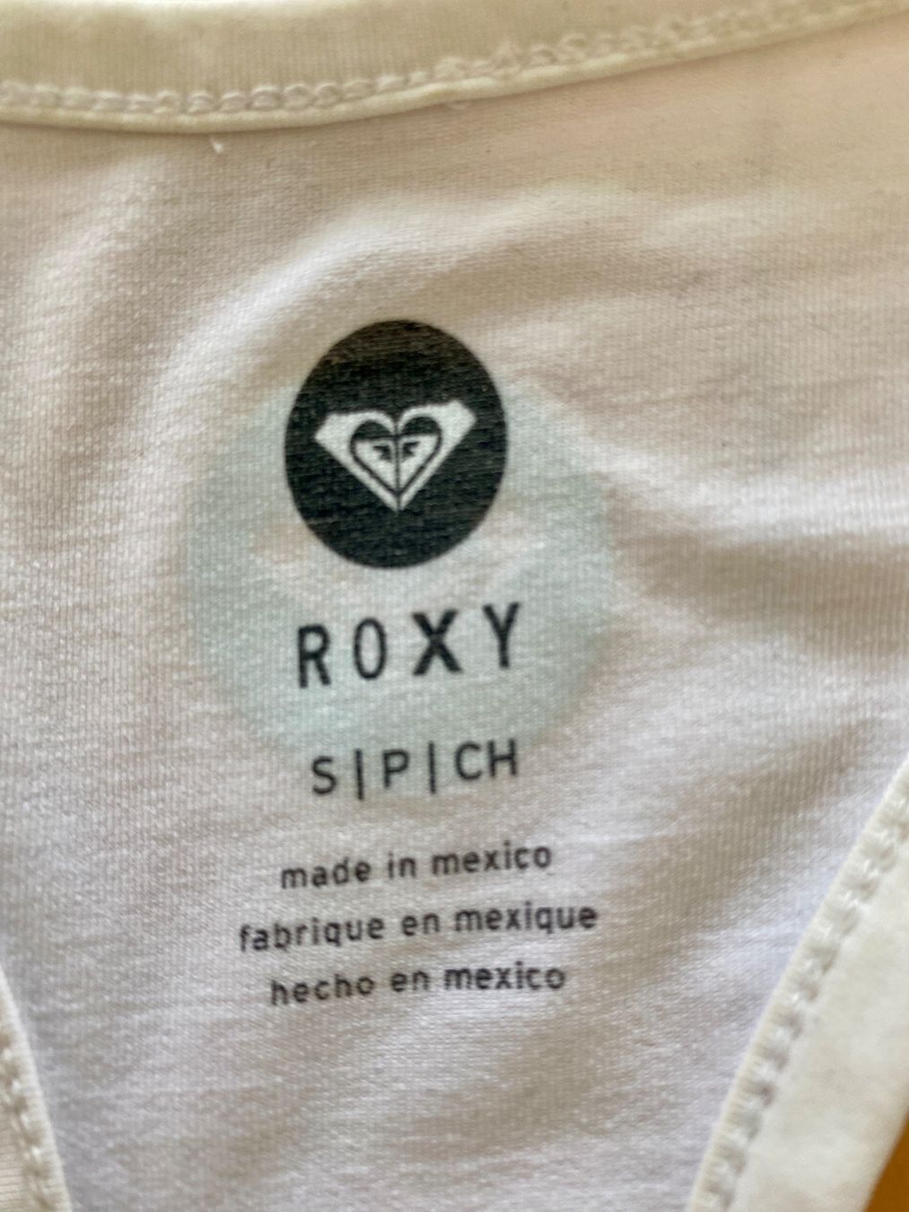 Roxy Top: Roxy Tanktop, Weiss, Palmen, Grösse S – Usato da Thalwil venduto da rozzan 1