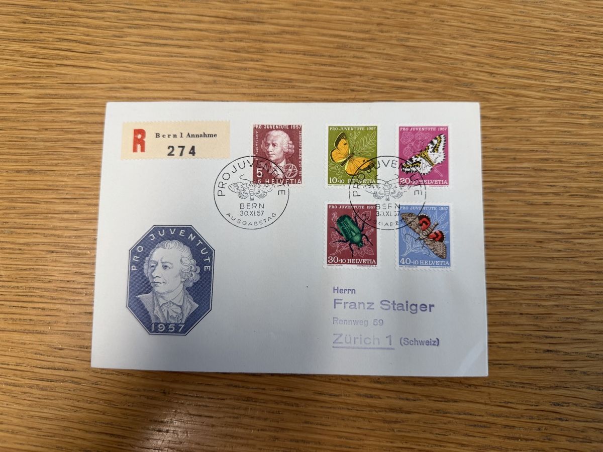 Tutti i francobolli: FDC Pro Juventute 30.11.1957 Bern – Usato da Murgenthal venduto da Tina_4055