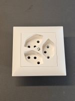 UP-Steckdose 3xT13  Feller EdizioDue Weiss / Abdeckung Neu