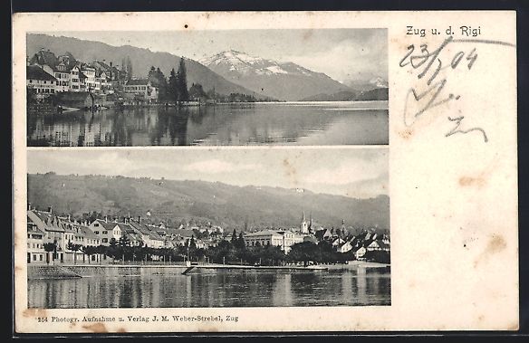 Cartoline postali: Zug, verschiedene Ortspanorama am Seeufe – Usato da Berlin venduto da bartko-reher