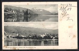 Zug, verschiedene Ortspanorama am Seeufe