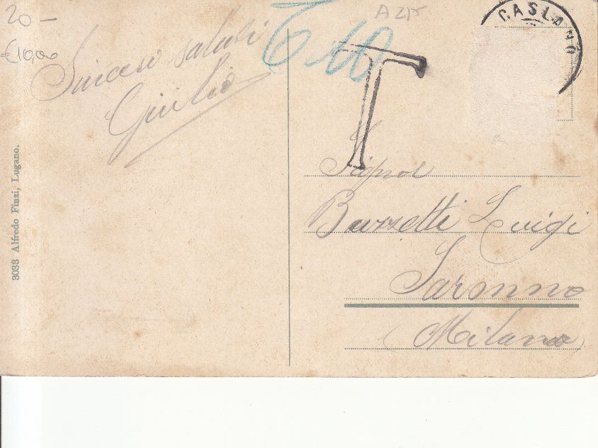Cartoline postali: Lugano ca. 1910 – Usato da Bürglen TG venduto da StampGraf 1