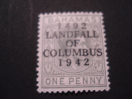 Marke Bahamas, o, Überdruck 1942 Landfall of Columbus