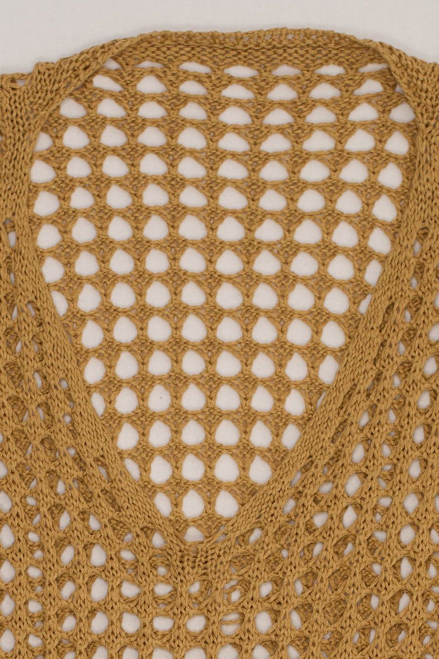 Top: Vintage Top Maille Ajourée Ocre T. L – Usato da Fribourg venduto da re-fine 3