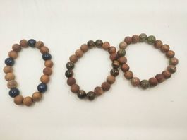Bracelet Énergétique en Pierres Naturelles & Bois de Santal