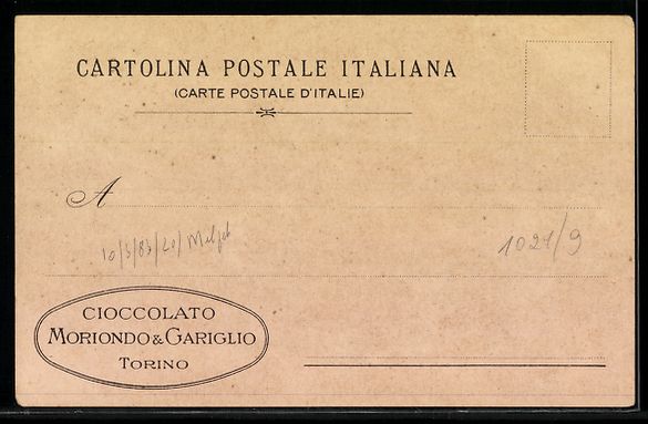Cartoline postali: Torino, Cioccolato Moriondo, Gariglio, A – Usato da Berlin venduto da bartko-reher 1
