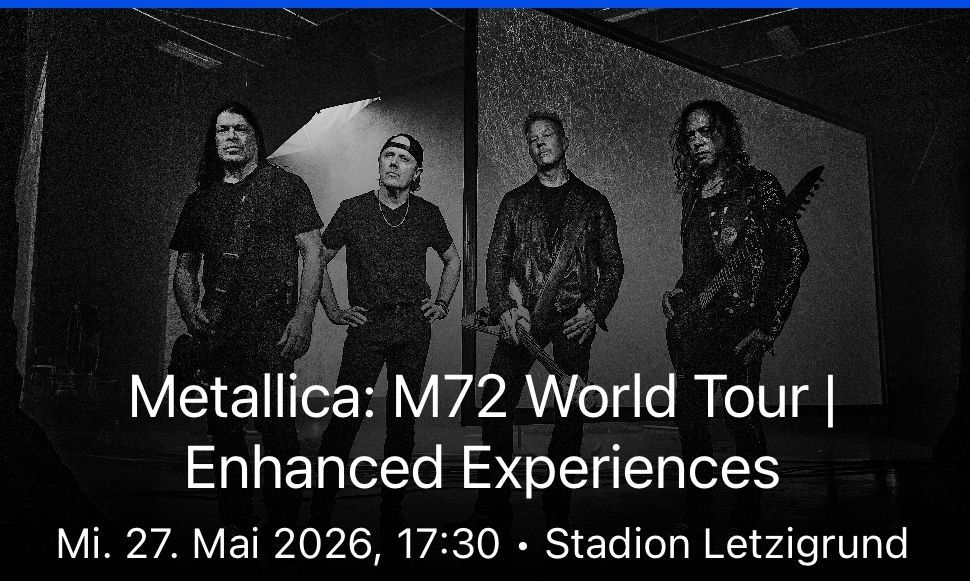 Zwei Tickets Metallica M72 World Tour Zürich VIP Packages (Neu und ...