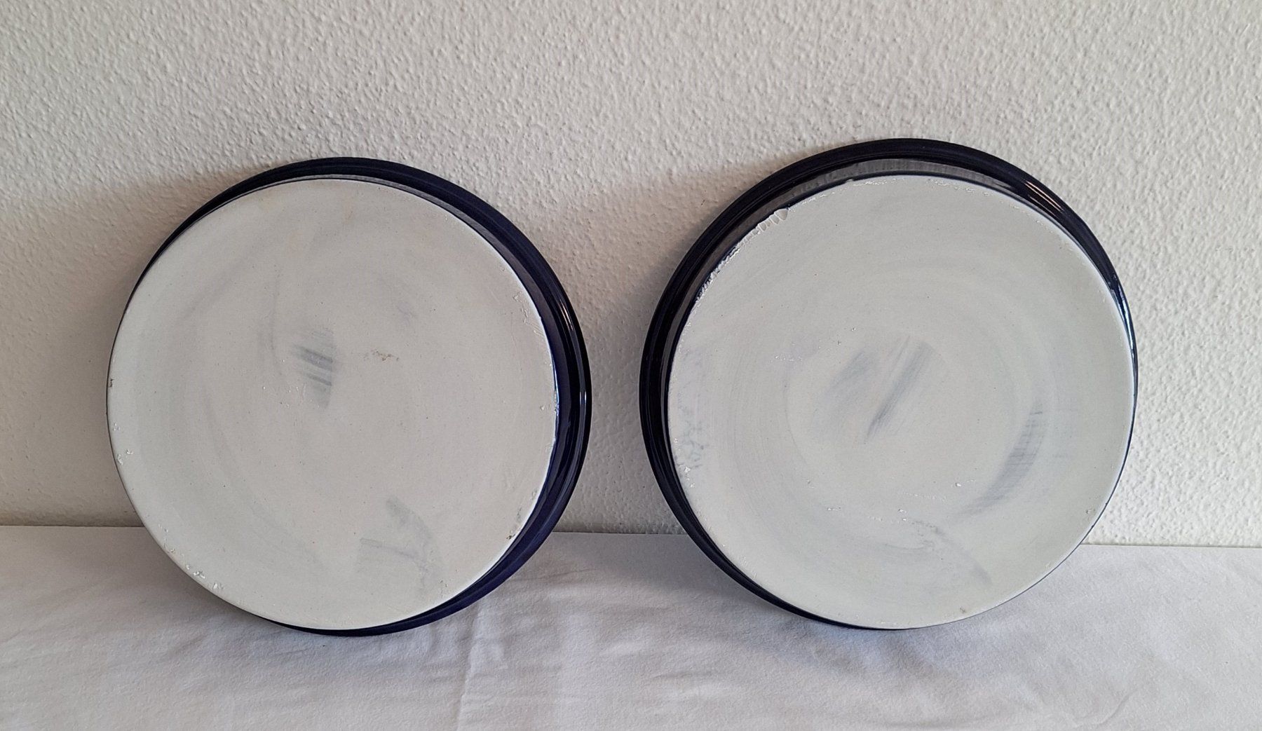 Sottobicchieri: 2 Keramik Blumenuntersetzer 26 cm dunkelblau – Nuovo (secondo la descrizione) da Bergdietikon venduto da Zozo 2