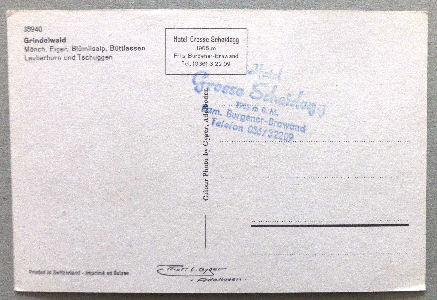 Cartoline postali: Grindelwald – Usato da Fétigny venduto da Billy2miny 1
