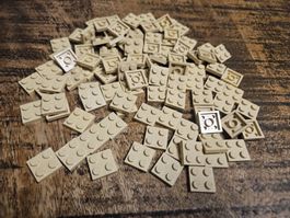 lego 3022 lot de 100 pièces Tan Plate 2 x 2