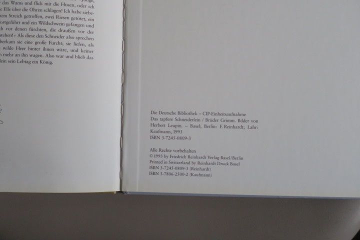 Libri: Leupin/Grimm Das tapfere Schneiderlein – Usato da Langenthal venduto da Riccardamax 7