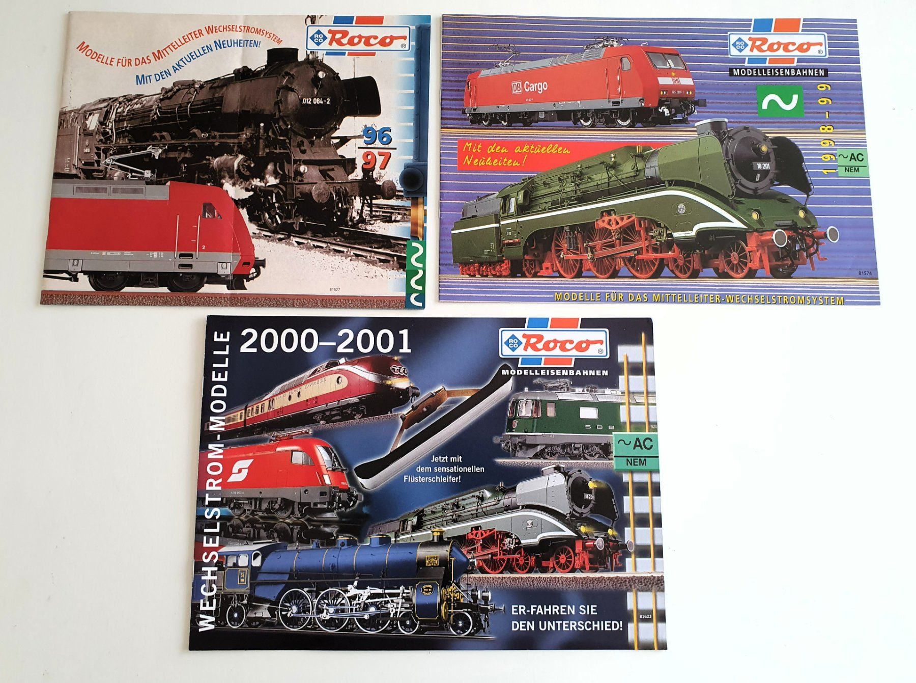 Roco Modellini di ferrovie: Prospectus Wechselstromsystem Roco 1996/97, 1998/99, 2000/01 – Usato da Martigny venduto da Abm1000