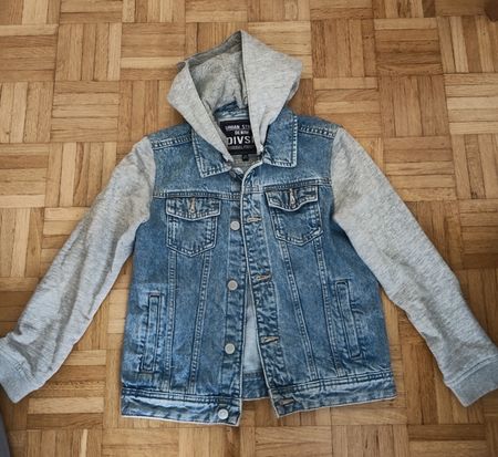 Cooles Jeansjacke mit Sweat-Kapuze & Ärmeln | Gr. 140 (10 J)