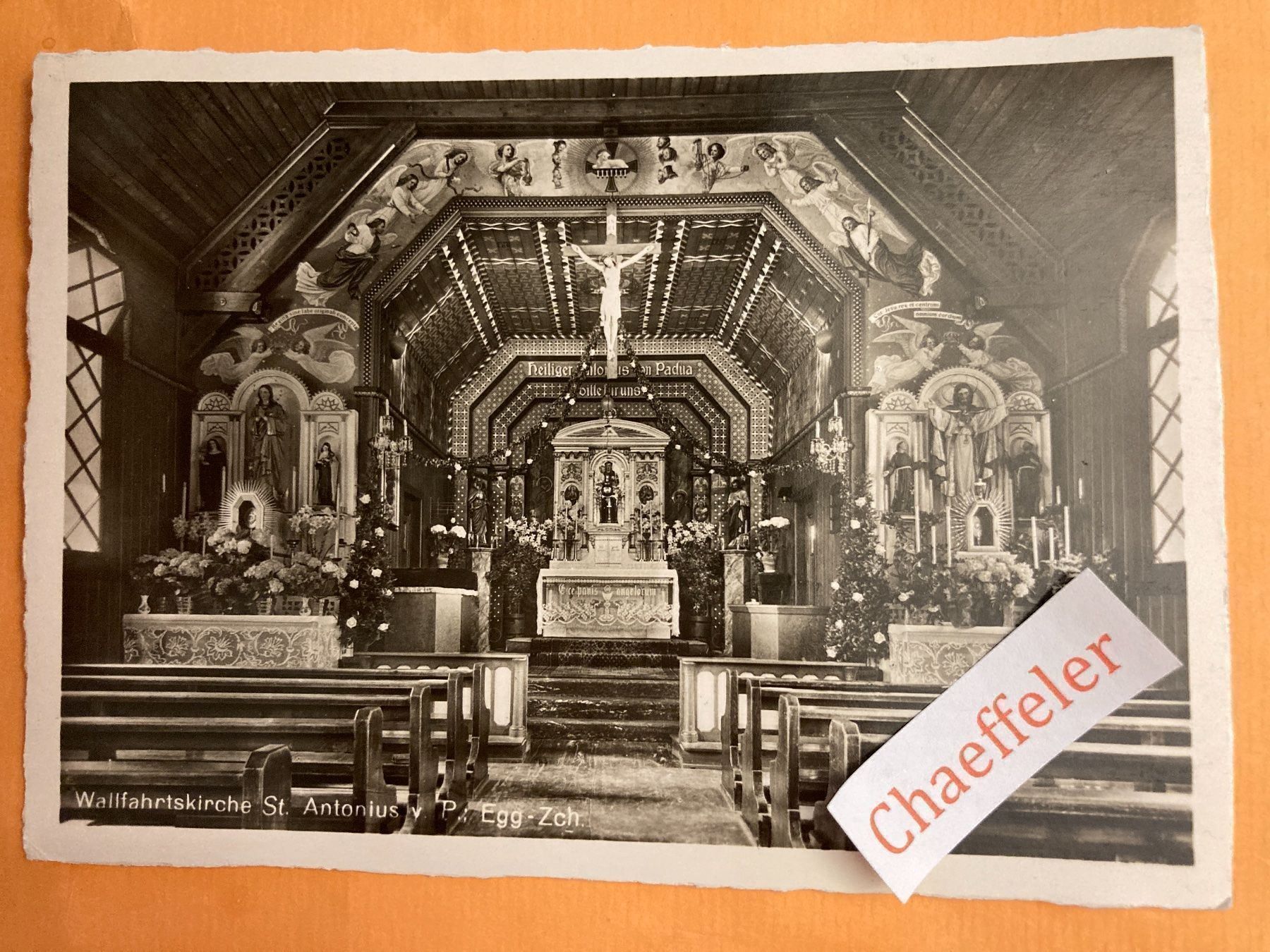 Ansichtskarten: 1936 Wallfahrtskirche St. Antonius v. P. Egg - ZH – Gebraucht aus Zürich von Chaeffeler