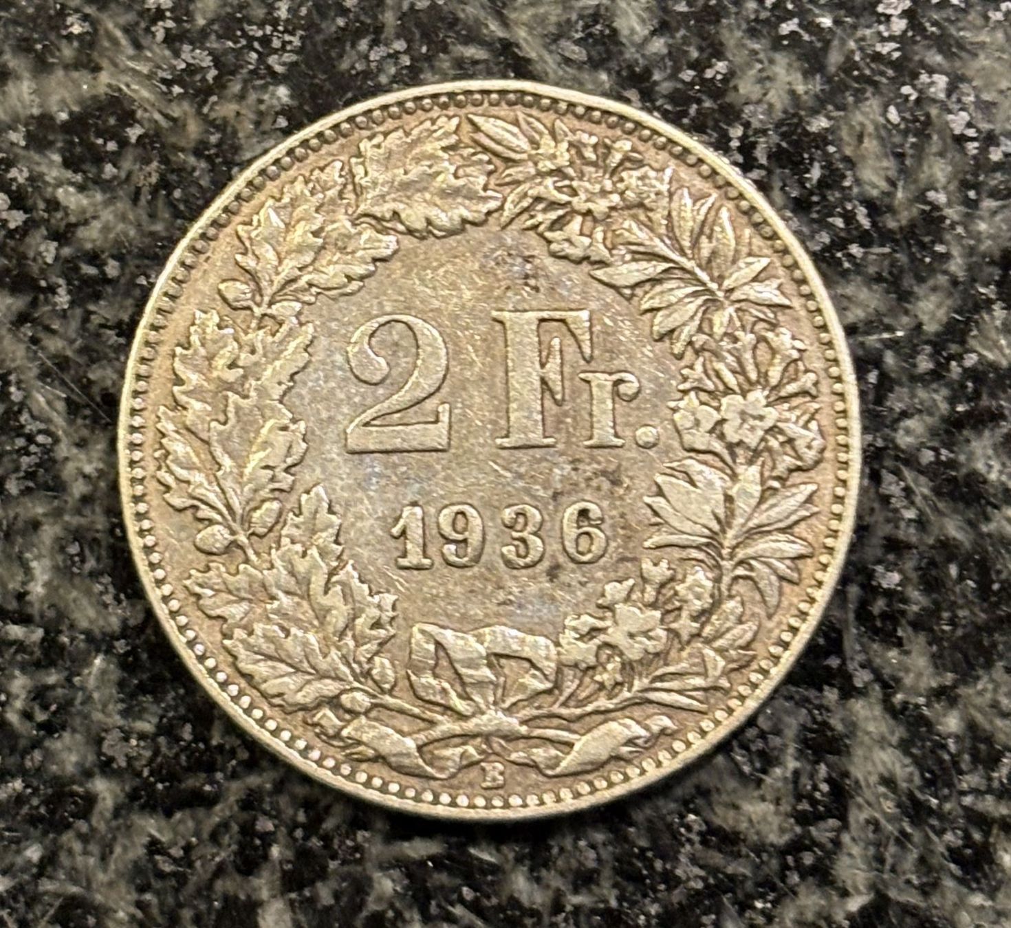 Tutti le monete: 2 Franken 1936, Silber, stehende Helvetia – Usato da Bern venduto da Grindelwaldaus