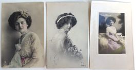 3x AK von 1910: Elegante Damen (II)