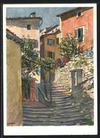 Gandria, Strasse Dorfgasse mit Treppe