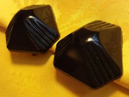 Vintage Art Déco schwarze Ohrclips Original 1930er