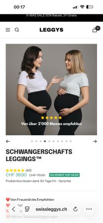 Swiss Leggys 5 Schwangerschaftsleggins Gr M Neu