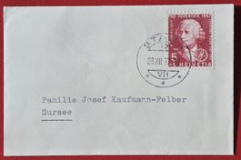 PRO JUVENTUTE 168 EULER STÄFA ZÜRICH SURSEE LUZERN 1957