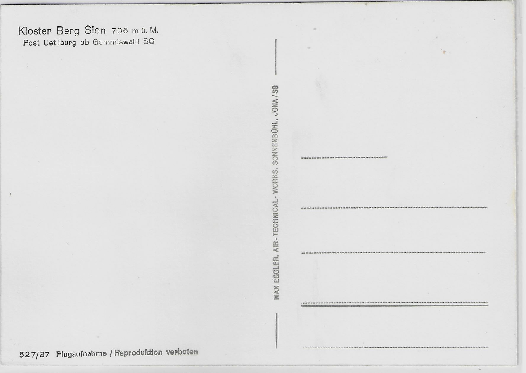 Cartoline postali: Flugaufnahme Kloster Berg Sion Uetliburg – Antico da Ettingen venduto da Kartenplanet 1