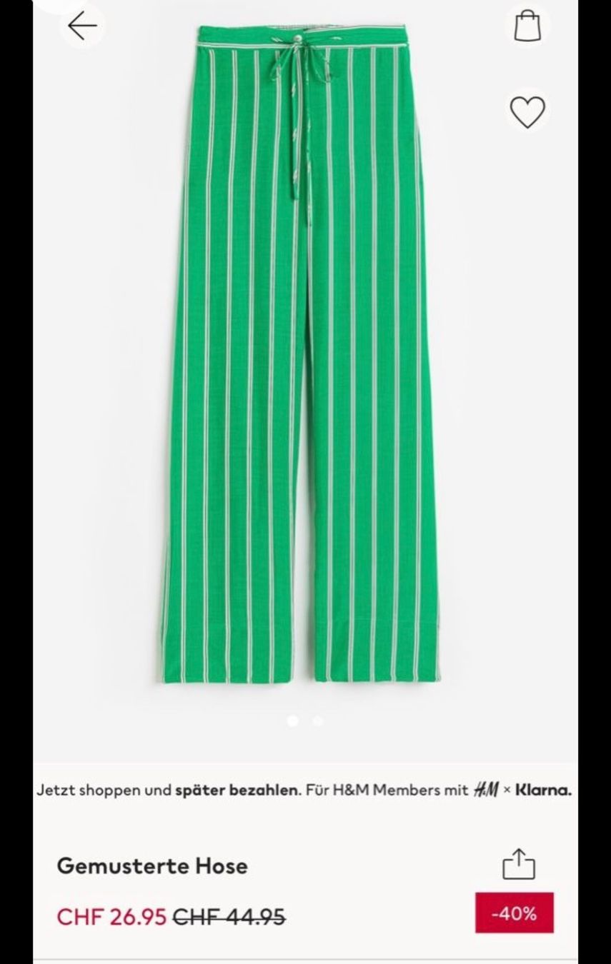 H&M Pantaloni: H&M green striped pants – Nuovo (secondo la descrizione) da Genève venduto da jud_xrl8 1