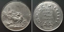 DAS GROSSE BEBEN VON BASEL - 500 JAHRE, Medaille 1856, Zinn