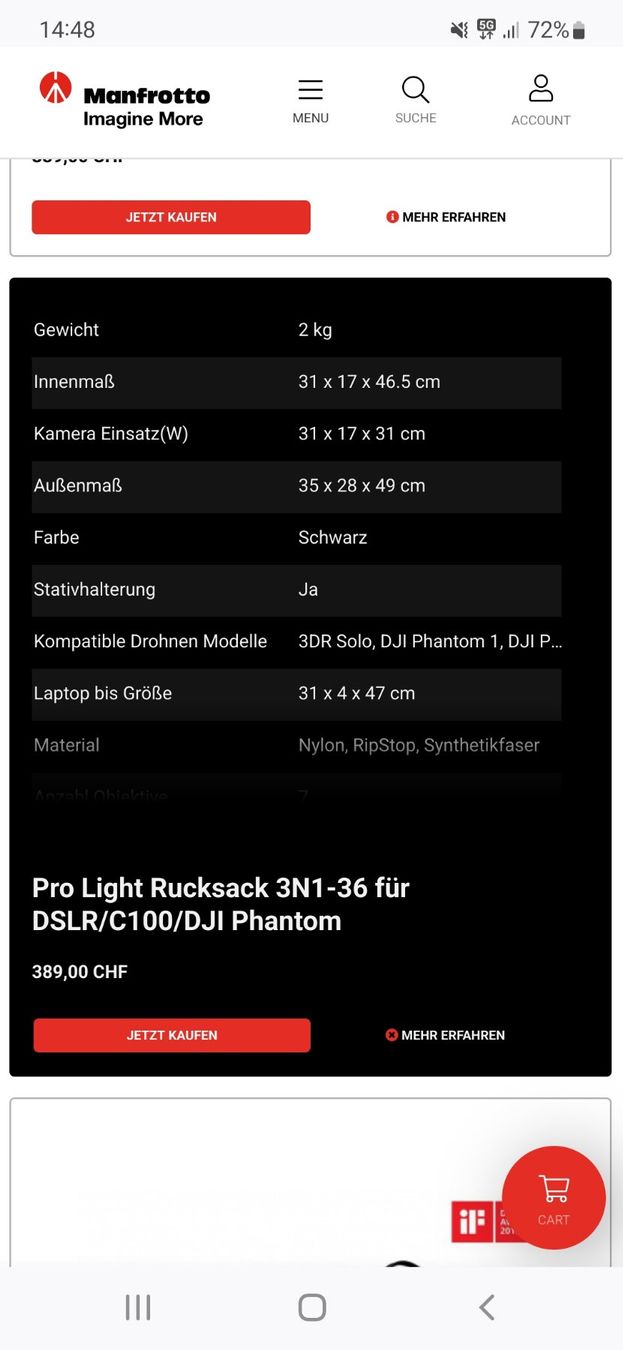 Fotocamera: Manfrotto Kamerarucksack Pro Light 3N1 gebraucht – Usato da Winterthur venduto da Sterndli013 4