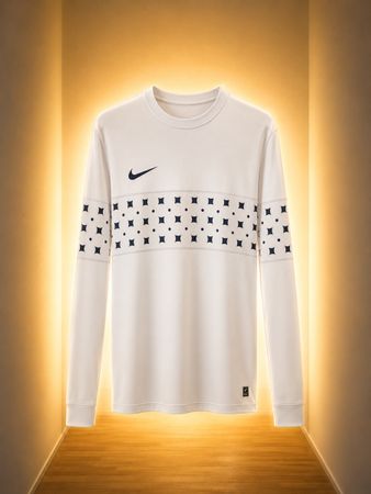 Maillot Nike à manches longues blanc et bleu taille L neuf