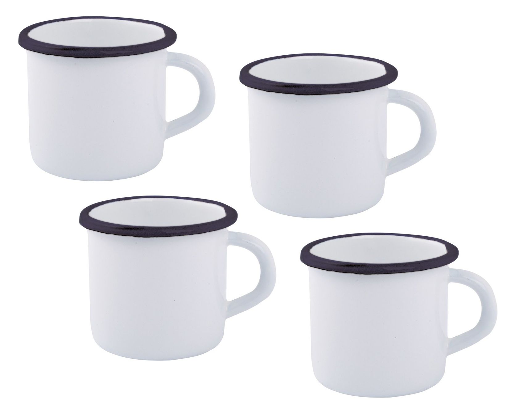 Tazze: 4 Emaille Tassen / Trinkbecher klein, 3dl – Nuovo e nell'imballaggio originale da Kägiswil venduto da nick333