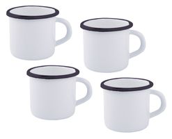 4 Emaille Tassen / Trinkbecher klein, 3dl