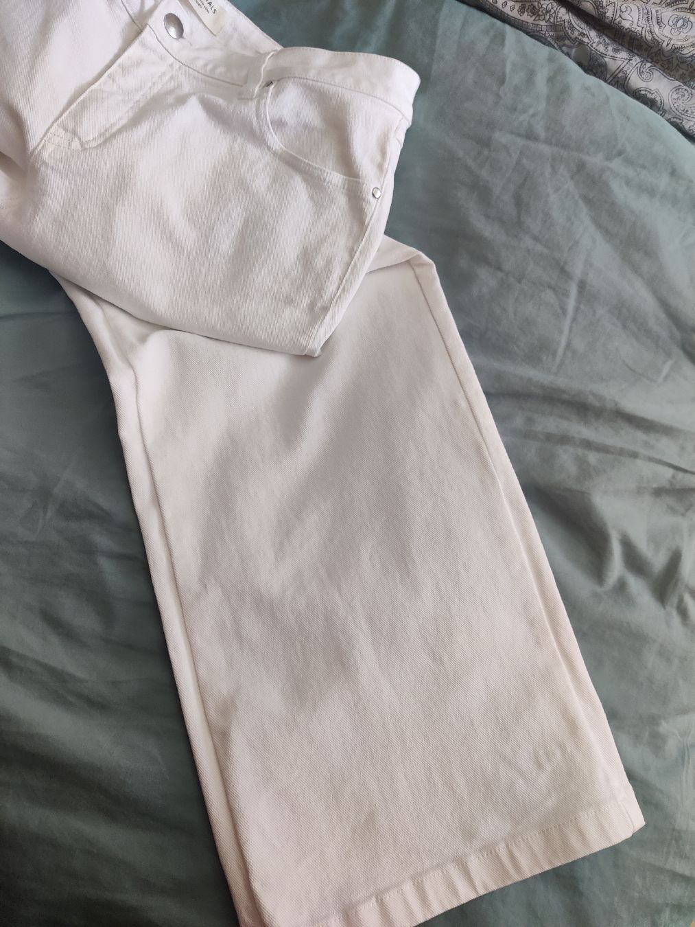 Jeans: Essentials by Tchibo White Denim Wide Leg Jeans EU44 – Usato da Neirivue venduto da naz_z28w 2