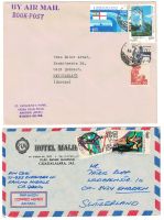 2 Air Mail Briefe von Bombay - Guadalajara, 1985, schön
