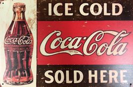 Blechschild Ice Cold Coca Cola Sold Here Werbeschild Dose