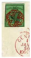 1848 DUNKELGRÜNER ADLER auf Briefstück